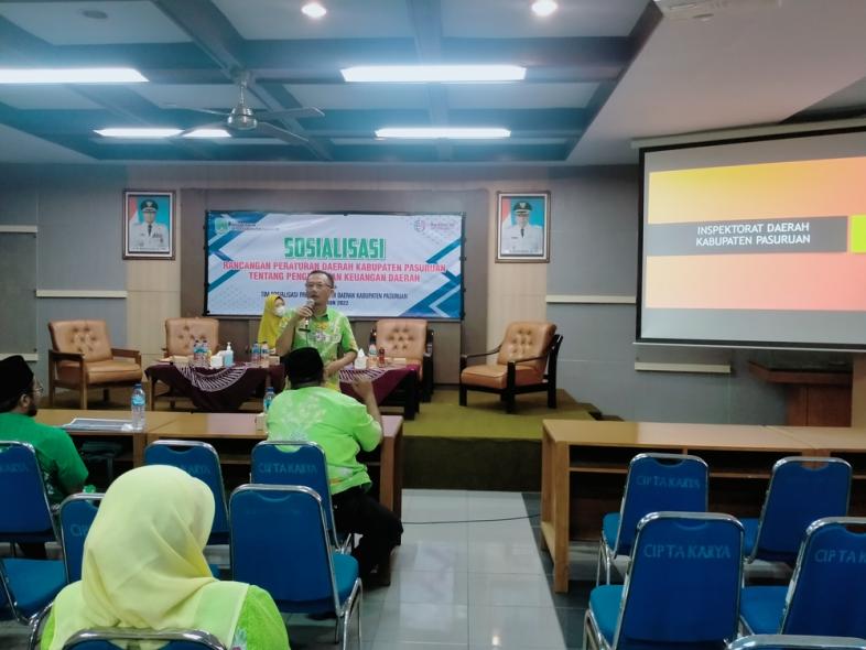 Sosialisasi Raperda Pengelolaan Keuangan Daerah, di Ruang Rapat Dinas Perumahan dan Kawasan Permukiman Kabupaten Pasuruan, 8 Desember 2022